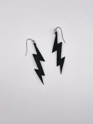 Open image in slideshow, simple lightning bolt rubber earring

