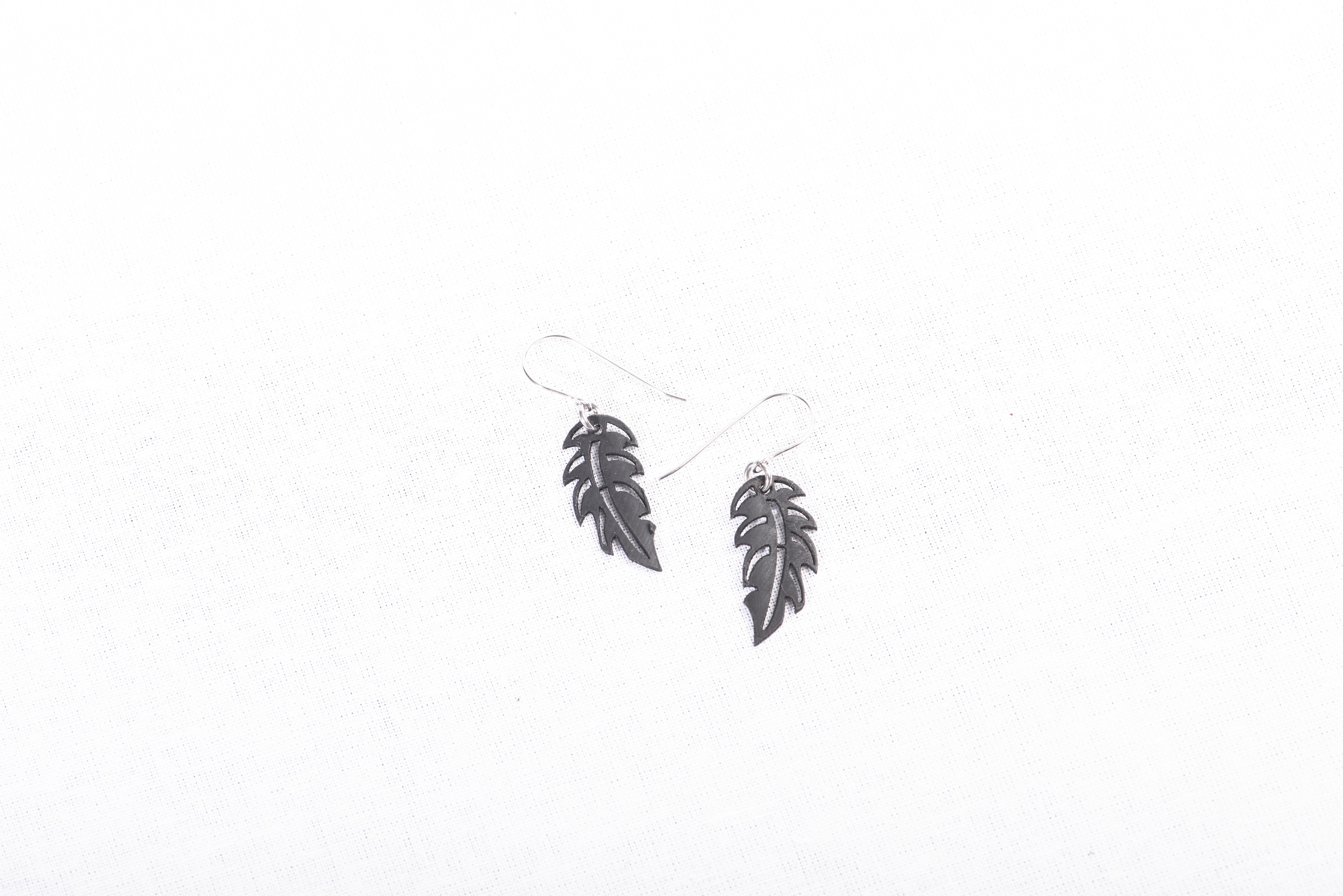 tiny feather earring